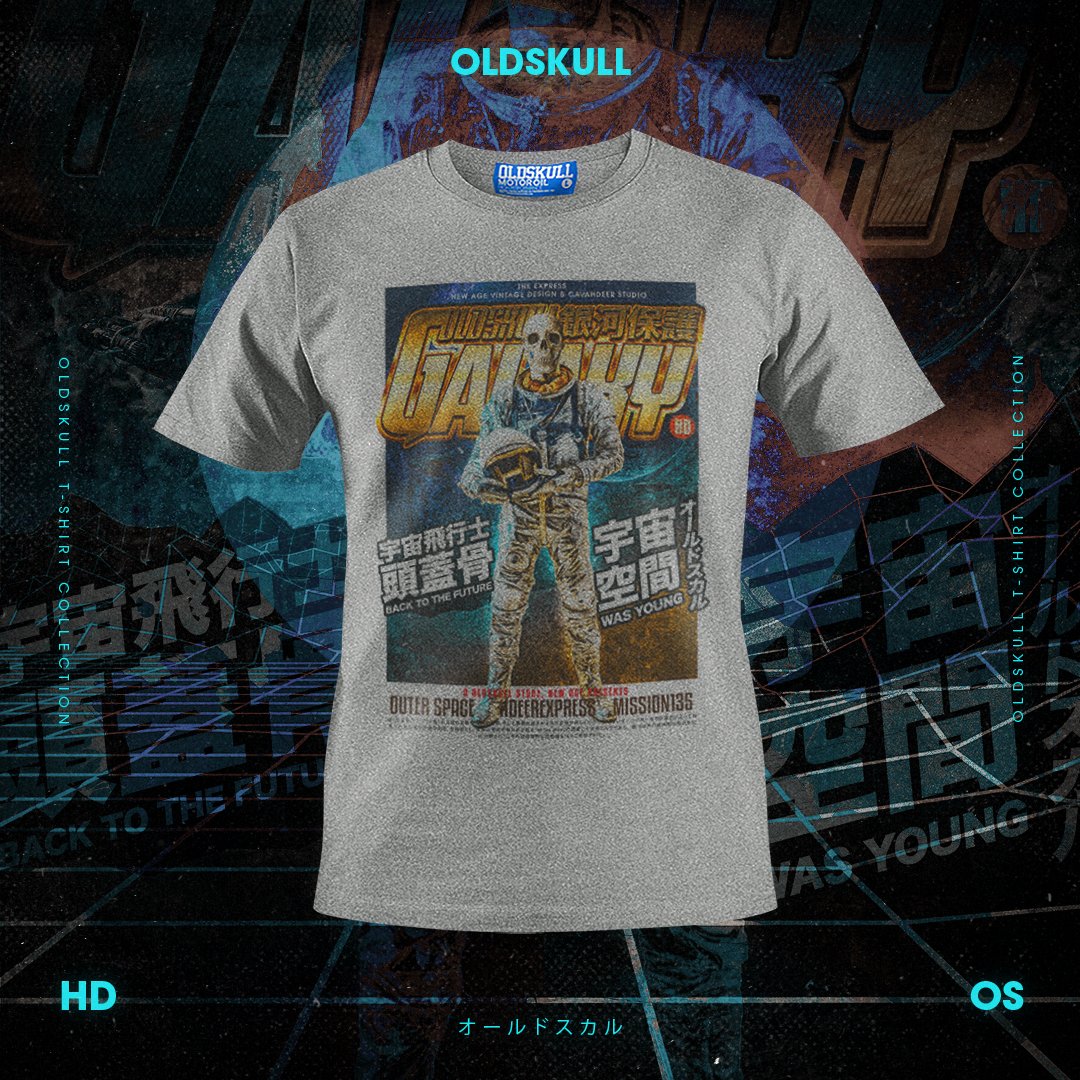 Skull Astronaut Grey – OldSkull Shirts USA
