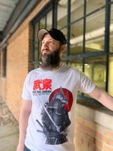 Load image into Gallery viewer, Sengoku Samurai Shirt is the best selling Samurai shirt. Is this the great Miyamoto Musashi? This Samurai is depicted with full Tosei-gusoku armor ready for battle with katana drawn. The high quality design shows the fine armor details. Experience the OldSkull Shirts quality. Old Skull Shirts are the coolest shirts you'll own - Oldskull Shirts Store USA the best shirt store in North America.