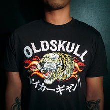 Load image into Gallery viewer, Tiger Roar Motorcycle Racing Shirt with flames - Hear the Tiger Roar on this Oldskull Shirt OldSkull Store USA the best store in North America