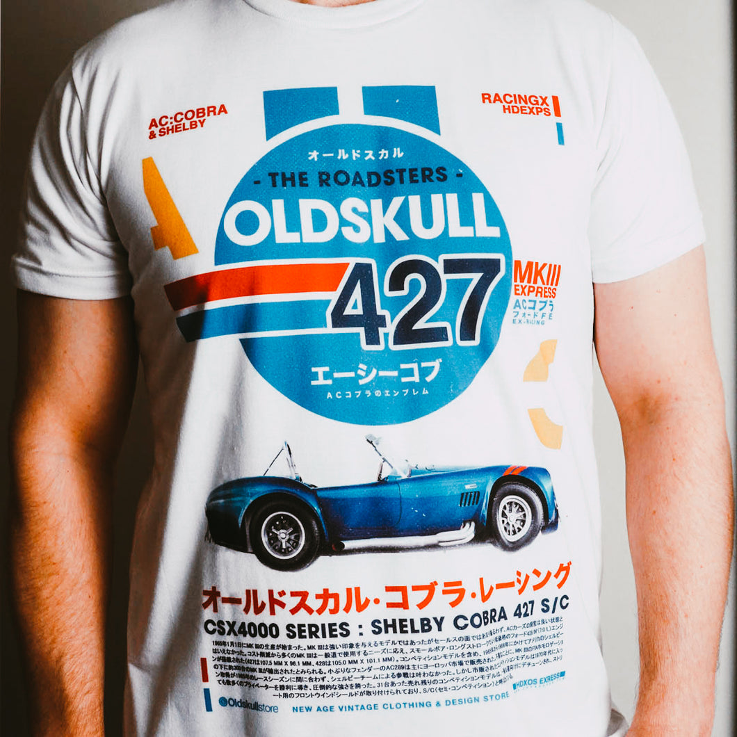 The Vintage Style Old Skull Shirts Shelby Cobra 427 T-Shirt is a throw back to one of the greats. A classic. Where beauty and power meet. The iconic AC Shelby Cobra 427 is one of the most sought after cars in the world. It was produced from 1965-1967. Sporting a 427 cu in FE engine with a single 4 barrel Hollley carburetor this beauty pumped out 427 hp and 480 lb-ft of torque.this is a unique Shelby T-Shirt. Experience the OldSkull Shirts quality. -OldSkull Store USA the best shirt store in North America.