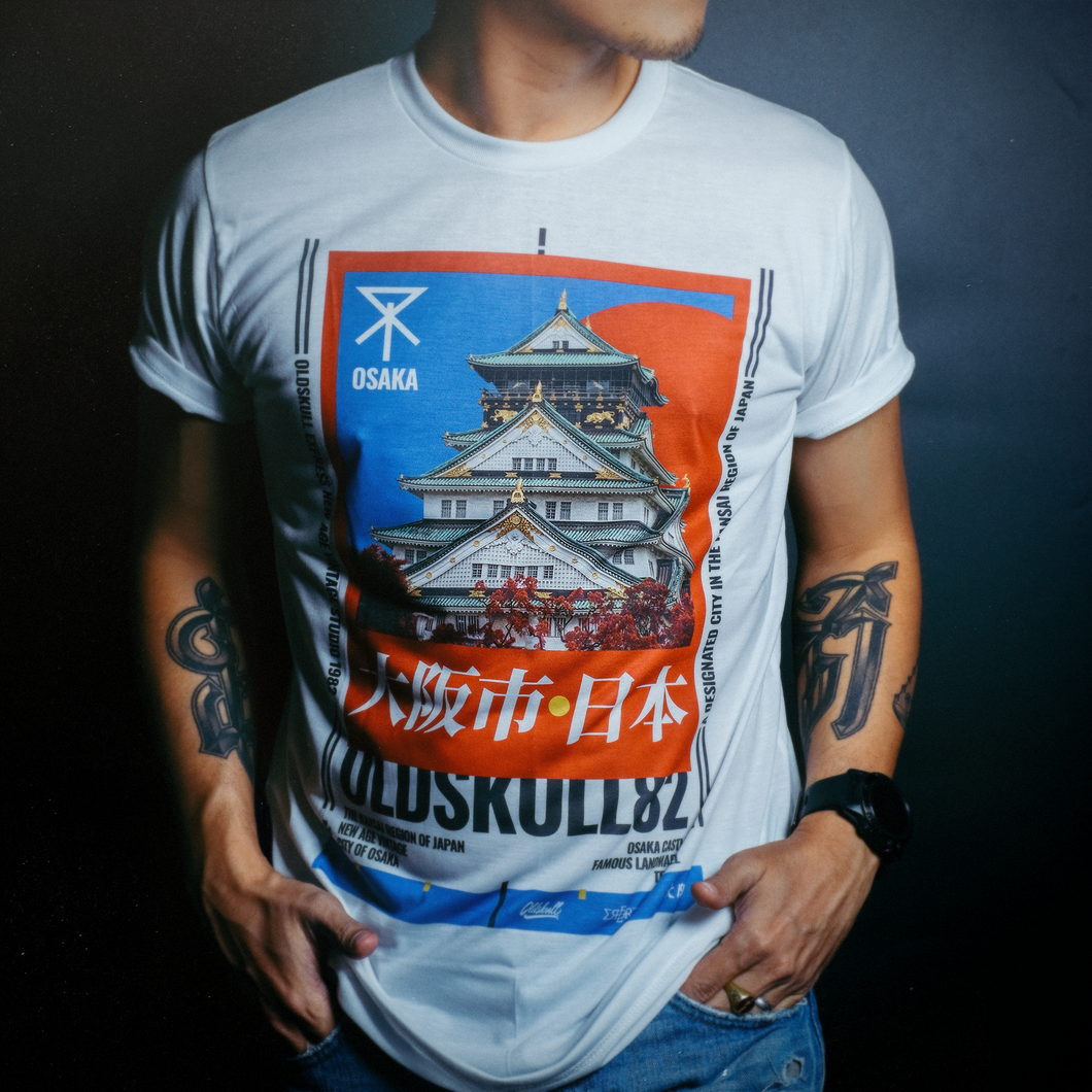 Tour back to 1583 and take in this legendary castle. Osaka Castle, surrounded by gates, turrets, walls and moats it is a true icon of Osaka Japan. Experience the OldSkull Shirts quality. - Oldskull Shirts Store USA the best shirt store in North America.