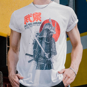 Sengoku Samurai Shirt is the best selling Samurai shirt. Is this the great Miyamoto Musashi? This Samurai is depicted with full Tosei-gusoku armor ready for battle with katana drawn. The high quality design shows the fine armor details. Experience the OldSkull Shirts quality. Old Skull Shirts are the coolest shirts you'll own - Oldskull Shirts Store USA the best shirt store in North America.